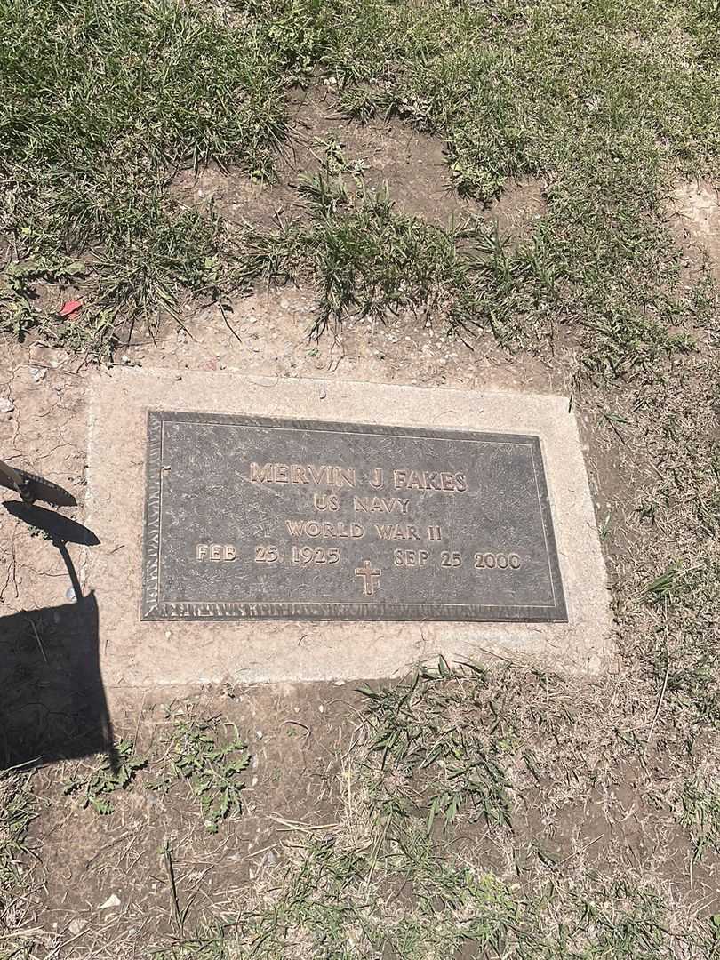 Mervin J. Fakes's grave. Photo 3