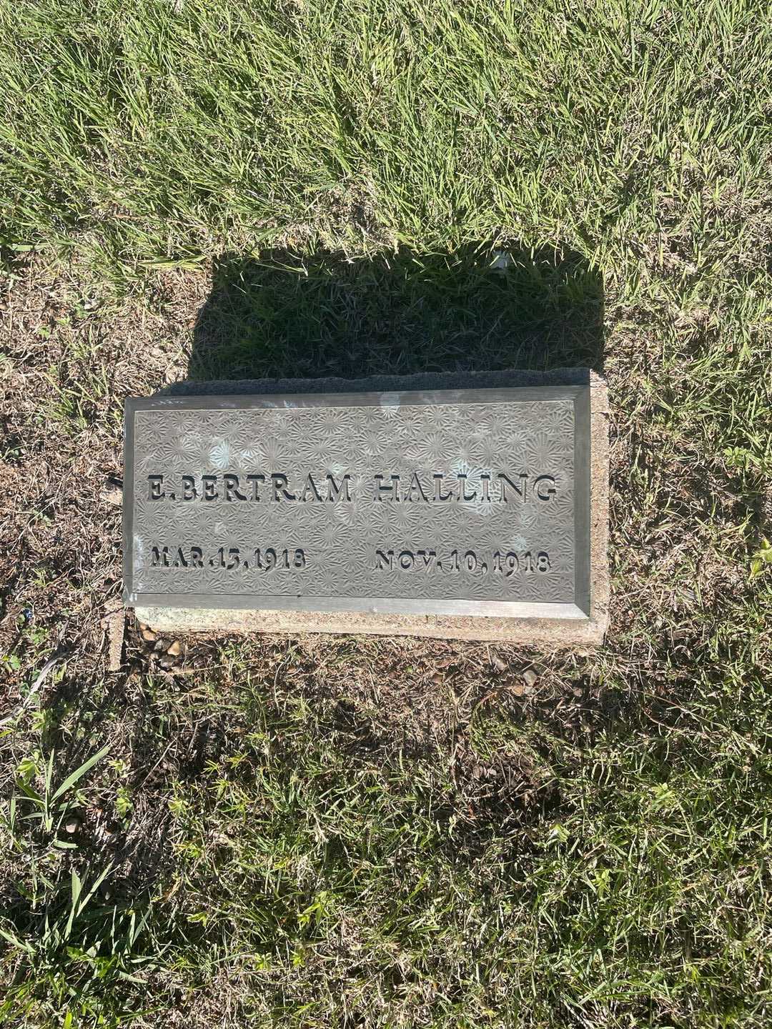 E. Bertram Halling's grave. Photo 2