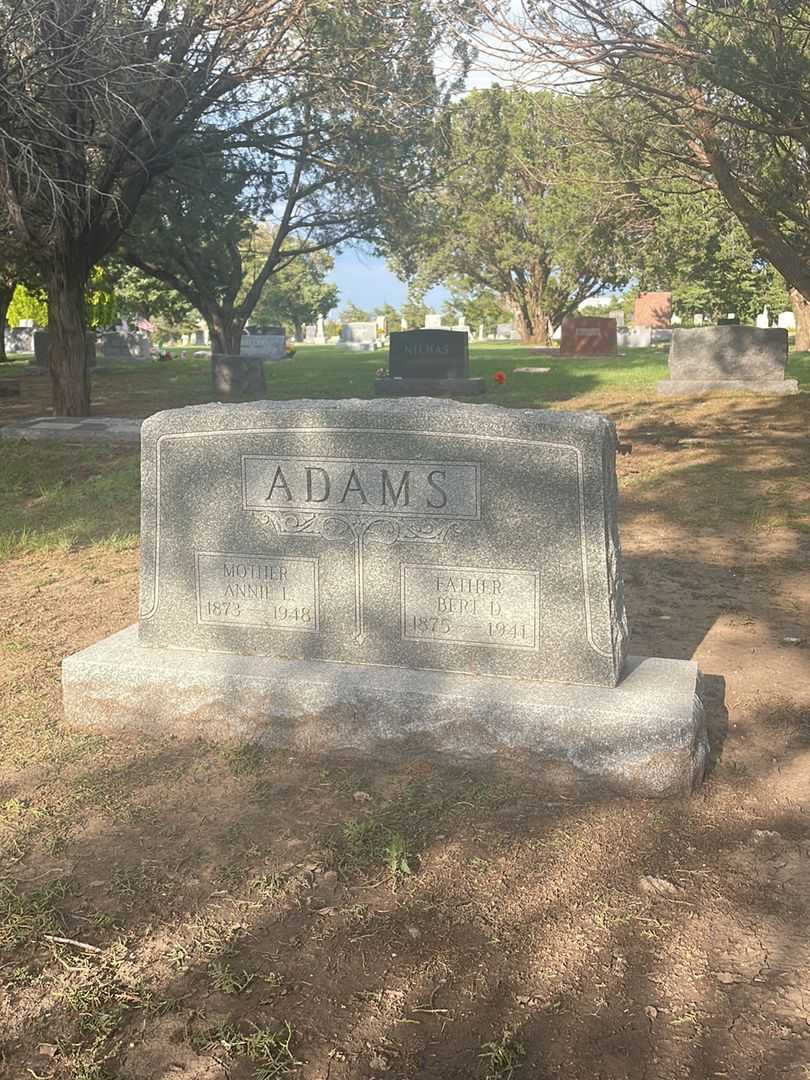 Bert D. Adams's grave. Photo 2