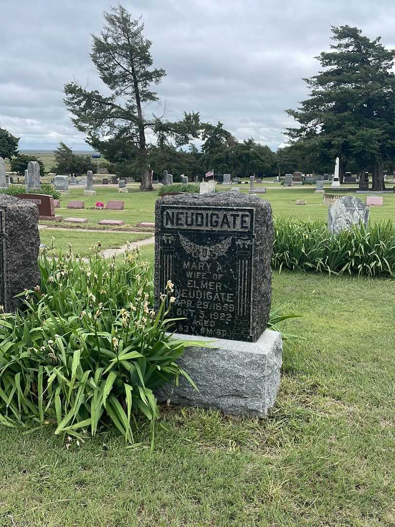 Mary A. Neudigate's grave. Photo 1