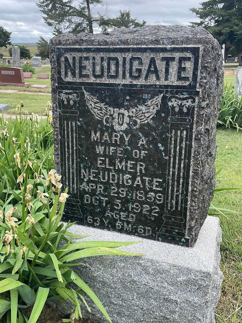 Mary A. Neudigate's grave. Photo 2